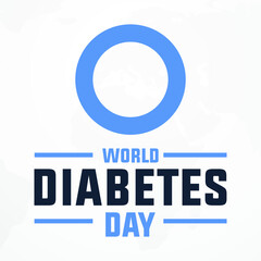 world diabetes day, diabetes awareness month,  modern creative banner, sign, design concept, cover template with a blue circle.