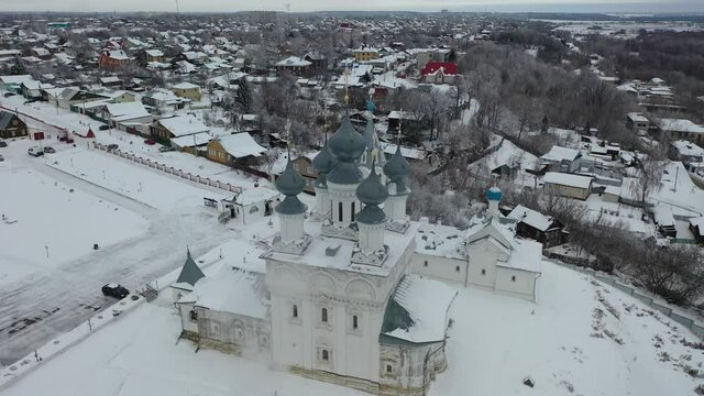  Aerial view of the Resurrection Monastery in the city of Murom. Russia