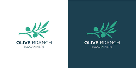 Fototapeta na wymiar olive branch simple logo set