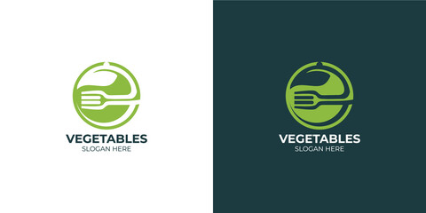 modern and minimalist vegetable logo set