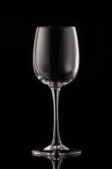 wine glass with highlights on dark background