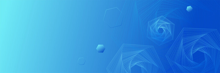 Blue tech futuristic tech web abstract technology banner background with blue white stripes