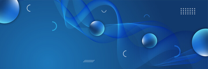 Modern abstract gradient dark blue digital technology banner design background