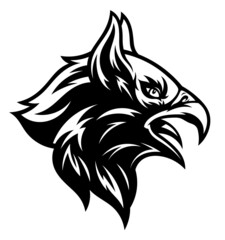 Griffin head black and white
