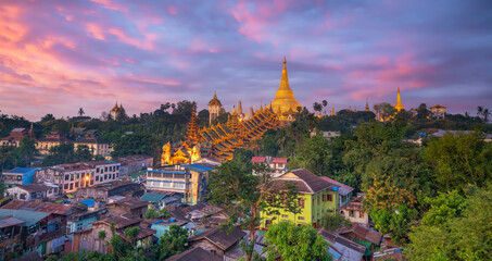 Shwedagon Pagoda in Yangon city, Myanmar