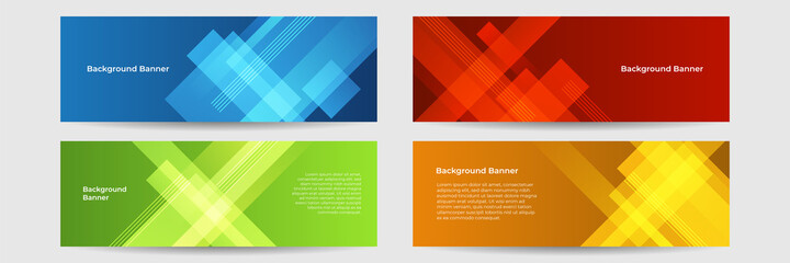 Collection of colorful banner template. Abstract web banner design. Header, landing page web design elements. abstract horizontal web banner design template backgrounds