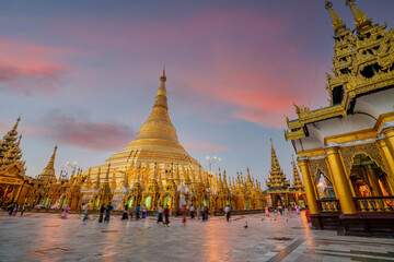 Shwedagon Pagoda in Yangon city, Myanmar