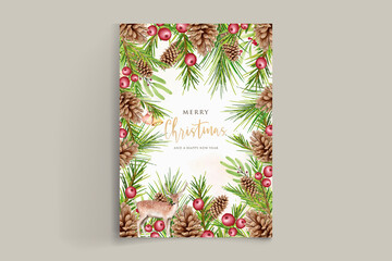 hand drawn watercolor christmas background card set 