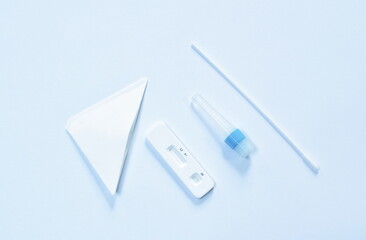 antigen test kit for checking virus on white background