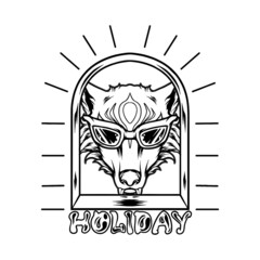 Funky Fox Head Silhouette