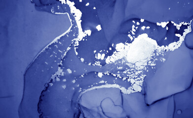 Airy Ink Paint. Oil Flow Mix. Blue Marble Design. Ink Painting. Navy Effect. Indigo Art Texture. Ethereal Modern Splash. Light Geode Art. Water Background. Alcohol Ink Paint.