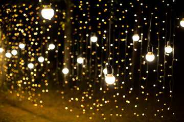 Fototapeta na wymiar Lights and lanterns in the night. Bokeh