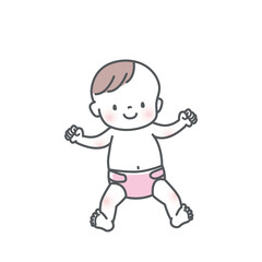 笑顔の赤ちゃんのイラスト素材