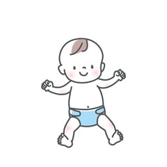 笑顔の赤ちゃんのイラスト素材