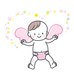 笑顔の赤ちゃんのイラスト素材