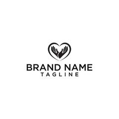 Hand love logo design