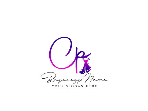 Colorful CP Logo, Fashion cp c p Logo Letter Design For Clothing, Apparel Fashion Shop