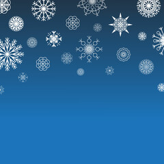 Winter background with frozen silhouette of crystal snowflake. Vector illustration with Christmas and New Year elements