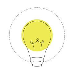 Bulb icon vector isolated on white background. Trendy bulb icon in flat style. Template for app, ui and logo. Icon bulb for your web site. Modern bulb icon, EPS 10
