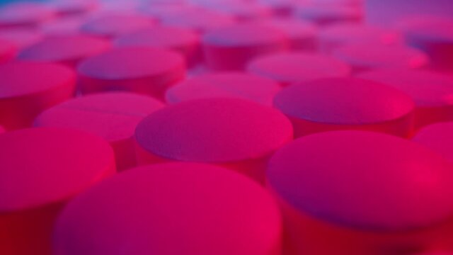 Macro shot of medications tablets drugs. Treatment pharmacology oncept.