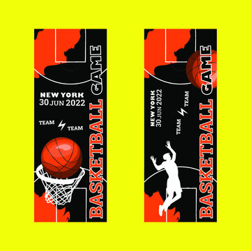 Vector illustration of basketball tickets. basketball banner