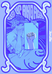 Art Nouveau protest poster in high resolution for print