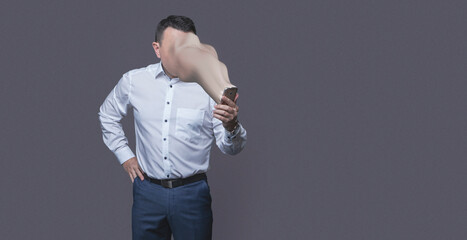 Man addicted to internet drawn into his smartphone