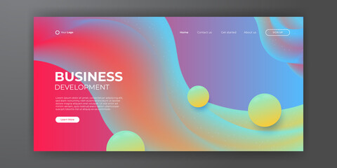 Website template design and landing page line dynamic shapes blue background. Vector illustration for apps development, mobile, ui template