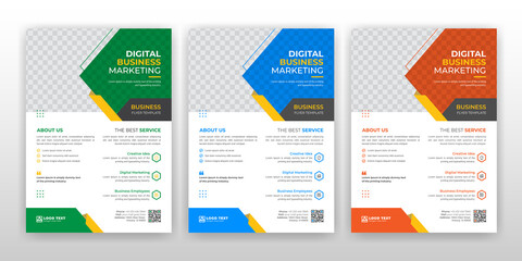 Flyer template poster brochure cover design layout  background, vector illustration template in A4 size