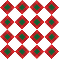 Abstract graphic seamless of diamonds square in red and green are repeating and duplicate in parallel.Vector beautiful pattern design for decorating, fabric, wrapping, textile, wallpaper, apparel,tile