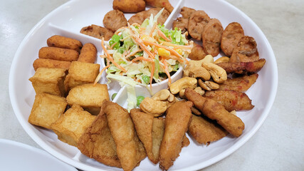 appetizer vegetarian food in table