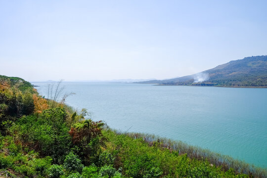 View Point of Lamtakong Dam in Nakhon Ratchasima Province, Northeastern Thailand