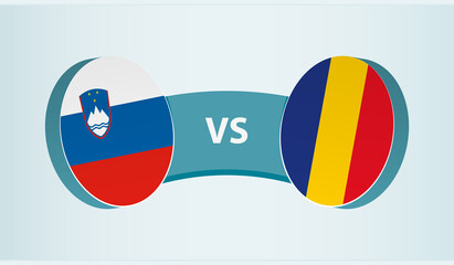 Slovenia versus Romania, team sports competition concept.