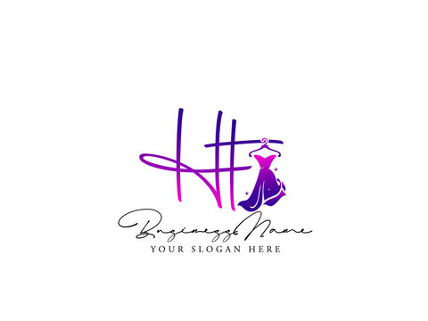 Fashion HT Logo, Modern ht h t Logo Letter Vector For Clothing, Apparel Fashion Dress Shop