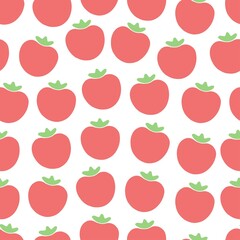 Seamless pattern cartoon tomatoes. Vector illustration on white background. 