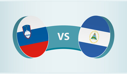 Slovenia versus Nicaragua, team sports competition concept.