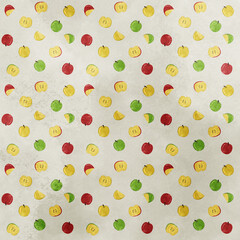 Pattern illustration of cute apples White
