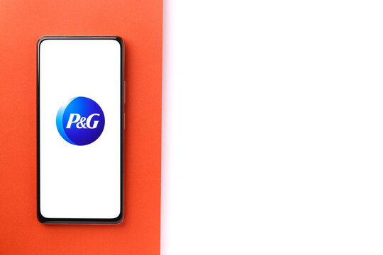 West Bangal, India - October 09, 2021 : Procter and Gamble logo on phone screen stock image.