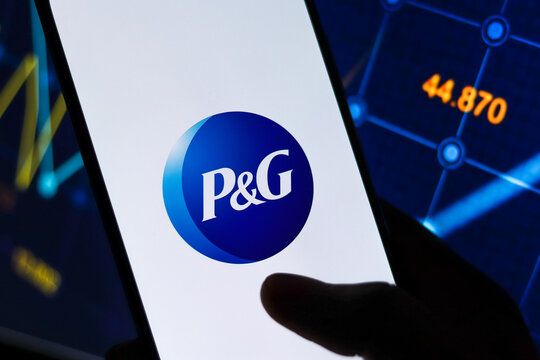 West Bangal, India - October 09, 2021 : Procter and Gamble logo on phone screen stock image.