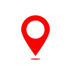 red pin point isolated on white background