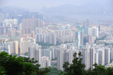 city view in hong kong at lion rock