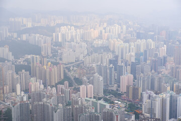 Obraz premium city view in hong kong at lion rock