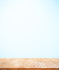 Selective focus/Empty of wood table top on abstract color