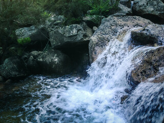 waterfall in the mountains