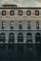 Fototapeta na wymiar riverside building in Italy, Treviso
