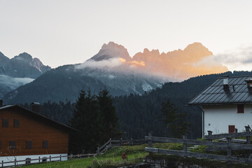 Fototapeta na wymiar mountain village in the mountains in Italy
