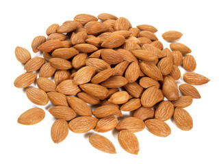 Peeled Apricot Kernels on white Background - Isolated