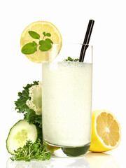 Kefir Drink on white Background - Isolated