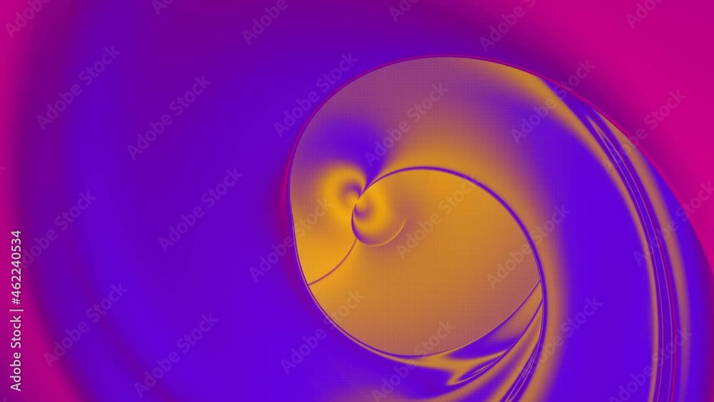 Poster Wavy motion surface in twisted holographic tunnel 3d rendering loop animation 4K