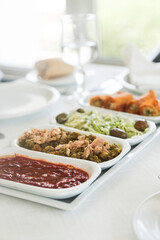 Traditional Tunisian appetizers on a table